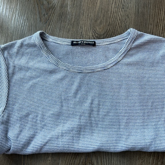 Brandy Melville Tops - Brandy Melville Blue & White Checkered Tee